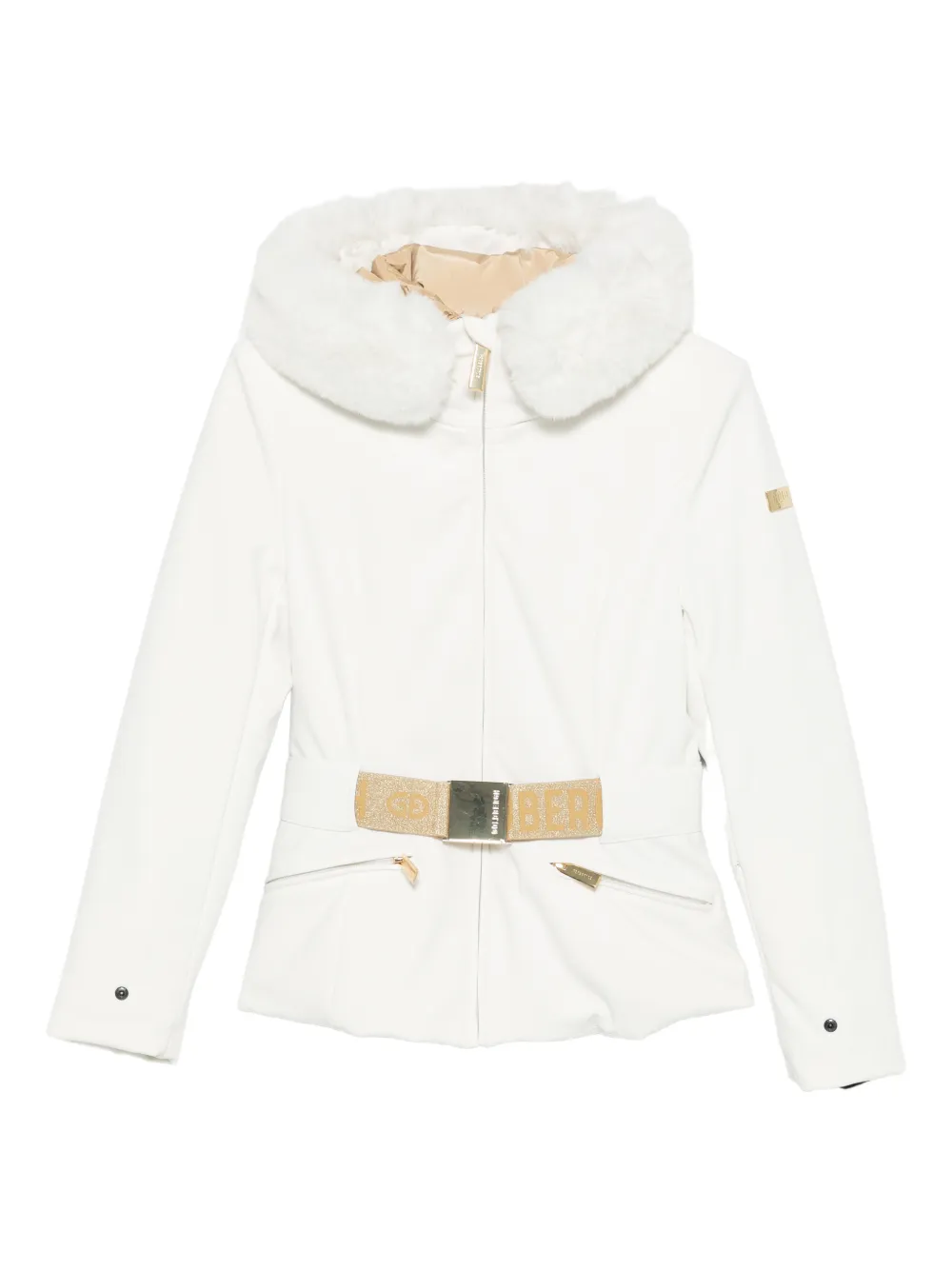 Goldbergh Jaqueta de pelos com cinto | Branco | Image 1