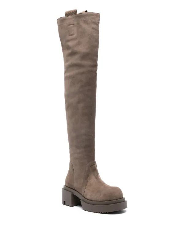Rick Owens 70mm Wader Bogun over-the-knee Boots | Brown | FARFETCH RO
