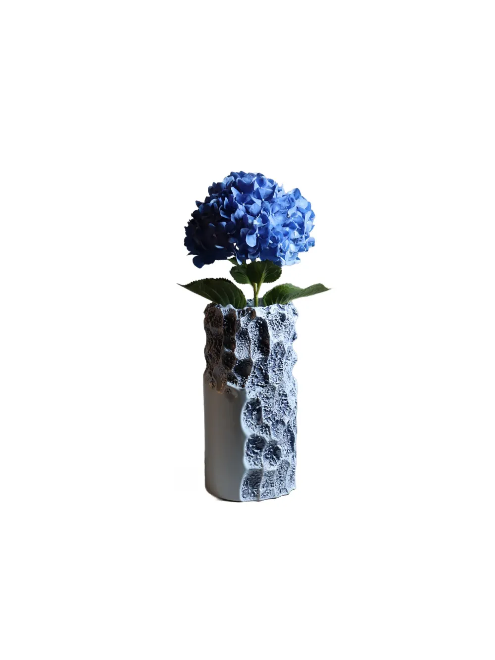 Editions Milano Oxymoron textured ceramic vase (15cm x 29cm) - Blauw