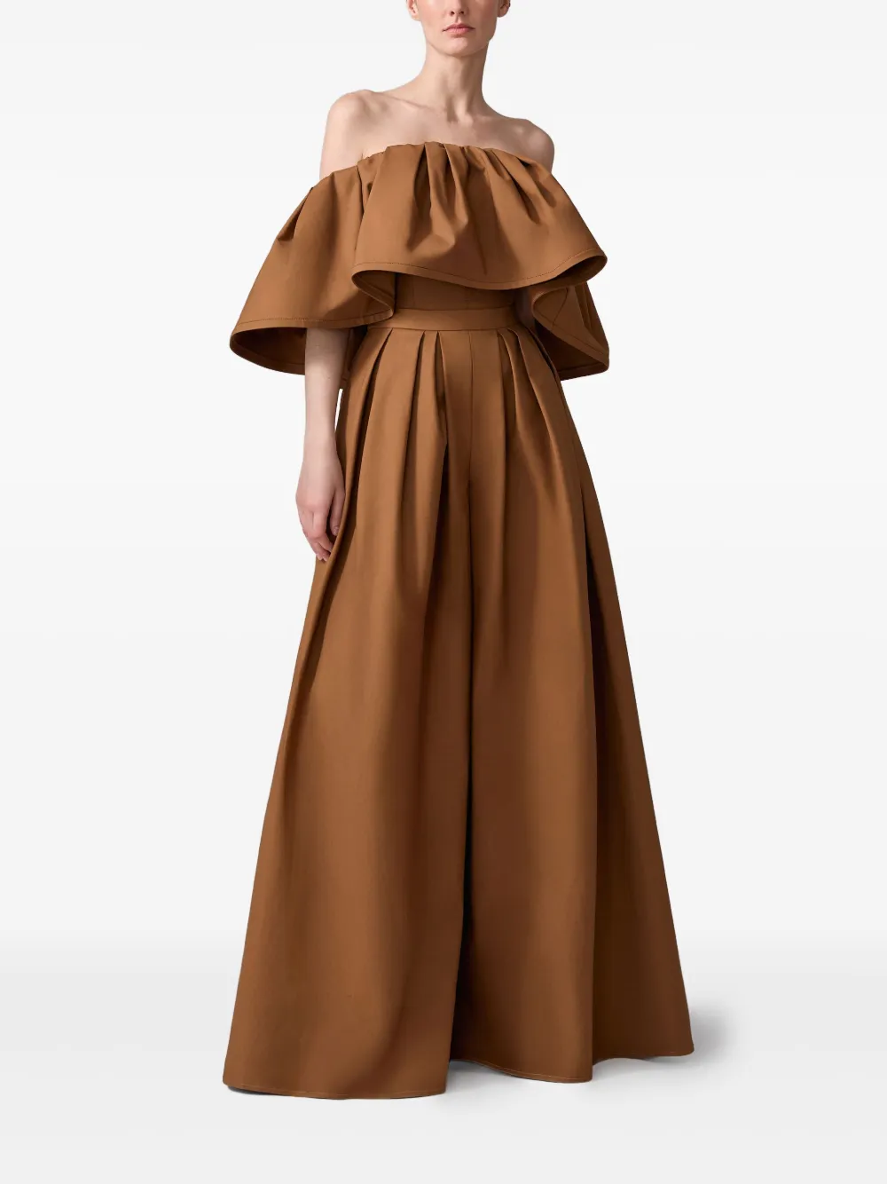 Carolina Herrera Top met ruches Bruin