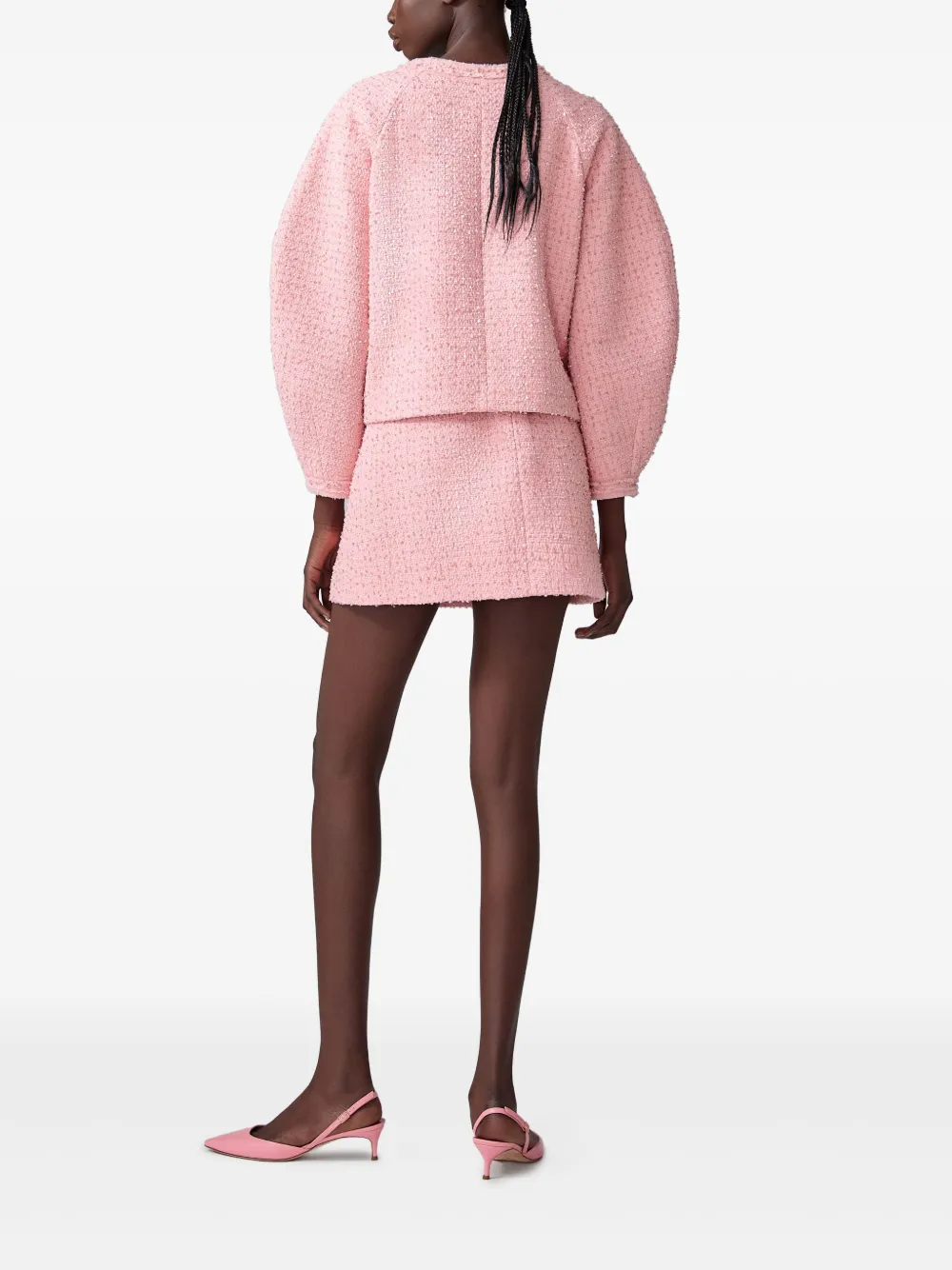 Carolina Herrera Tweed mini-rok Roze