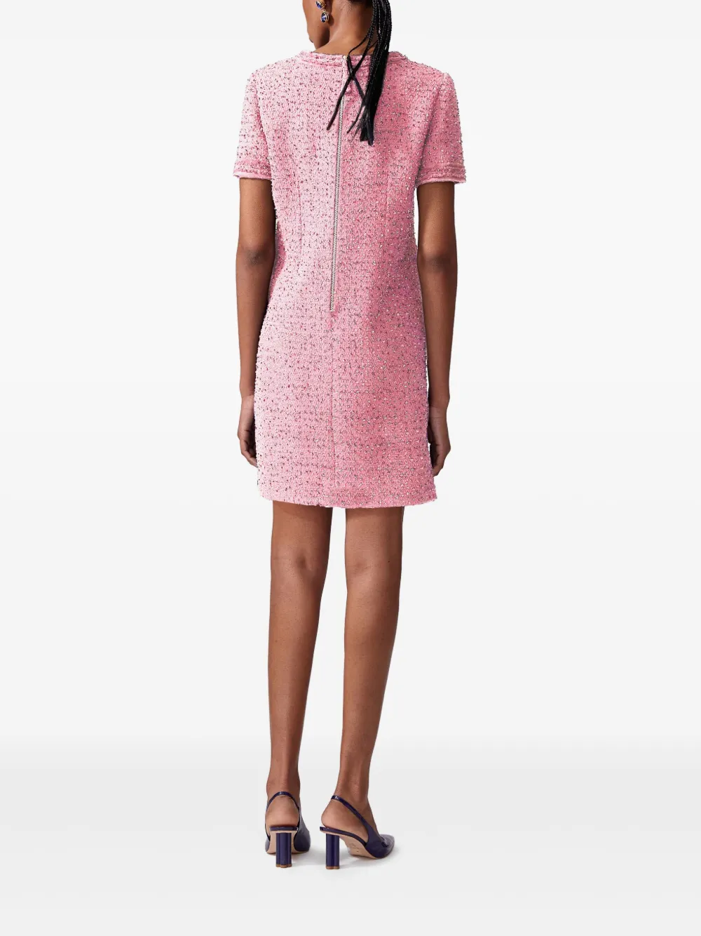 Carolina Herrera Tweed mini-jurk Roze