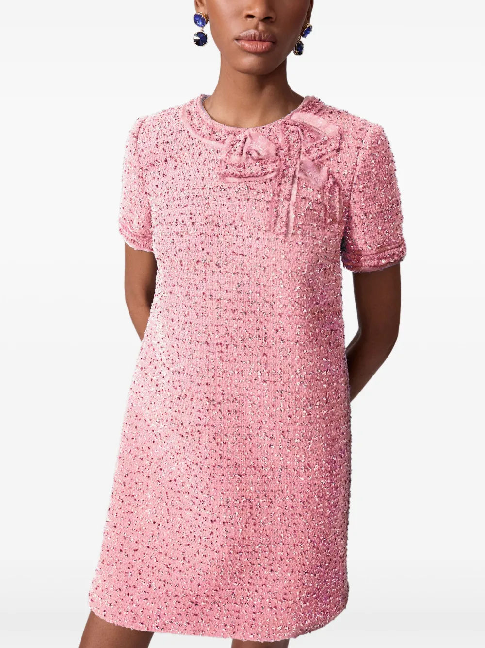Carolina Herrera Tweed mini-jurk Roze