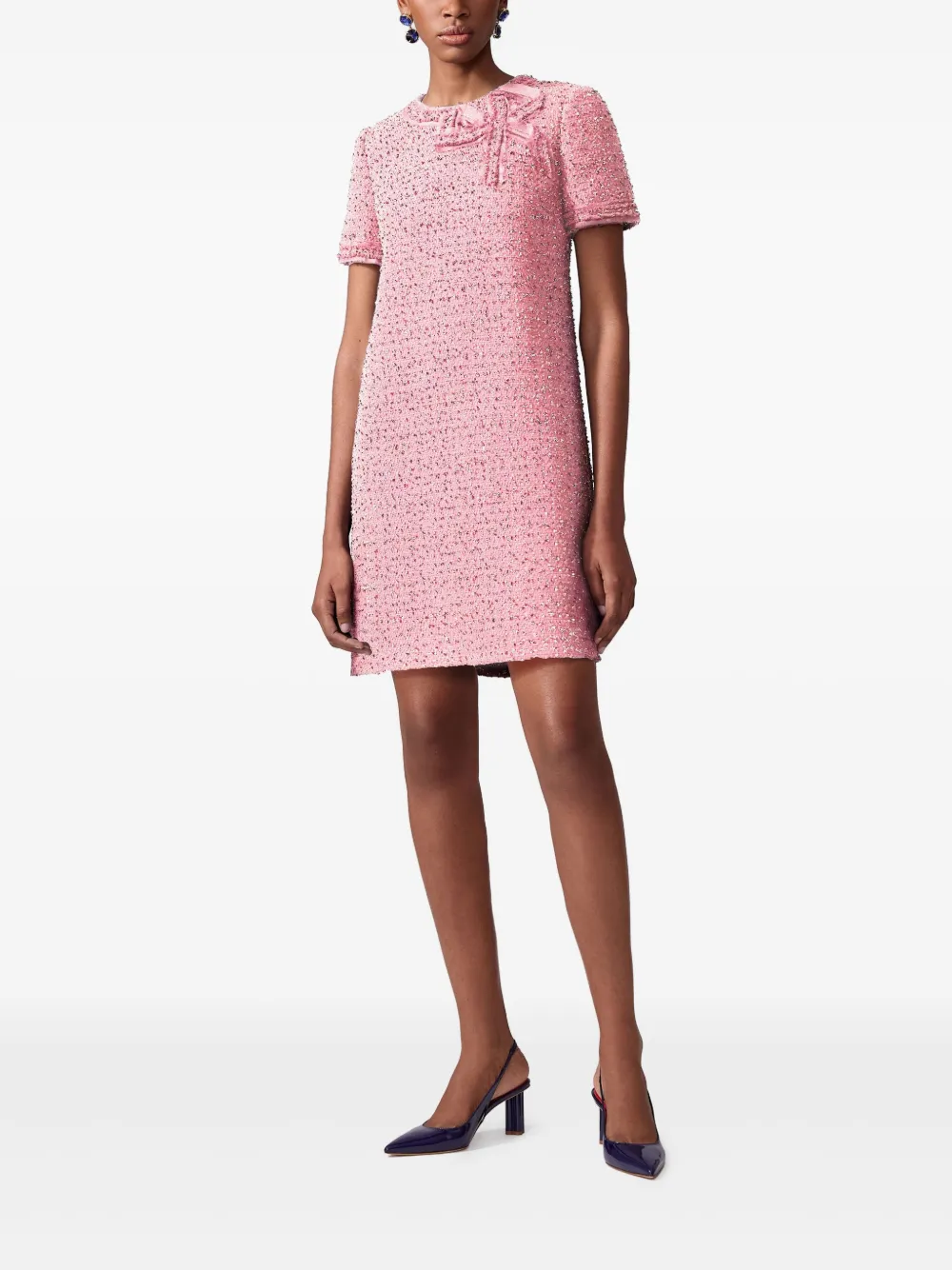 Carolina Herrera Tweed mini-jurk Roze