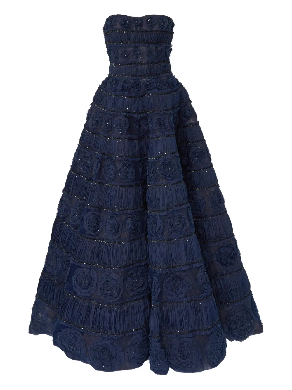 embroidered gown