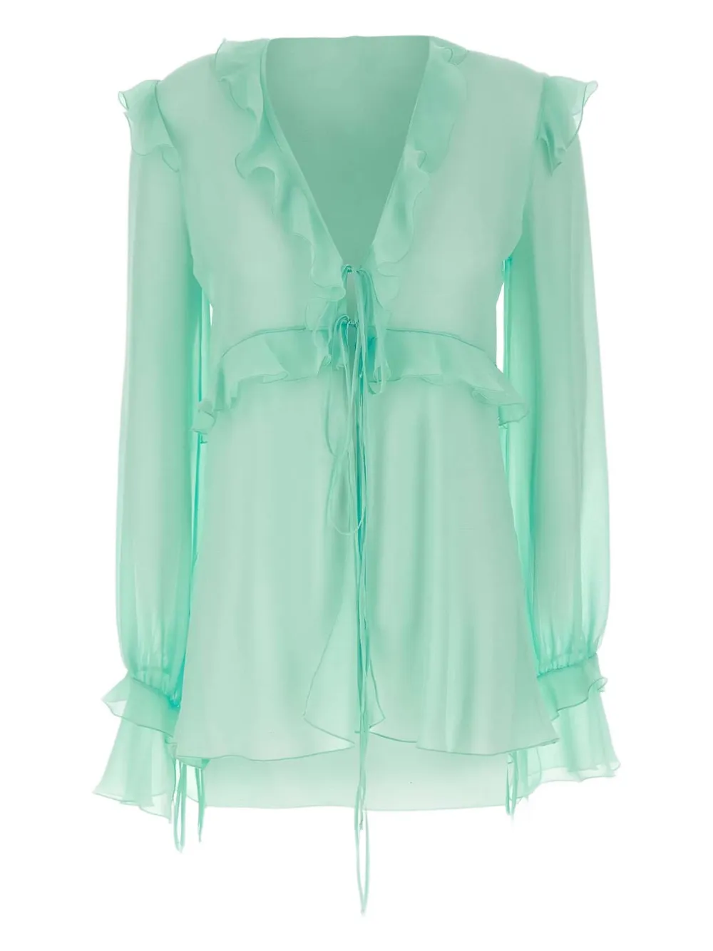 Les Filles d'Eva Camicia in georgette | verde | Image 1