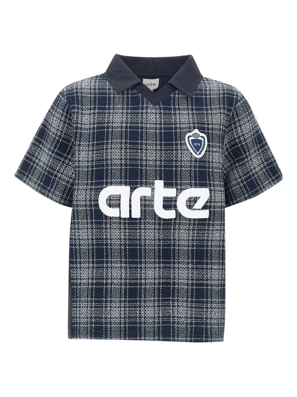 Arte Antwerp T-shirt met vierkante kraag Blauw
