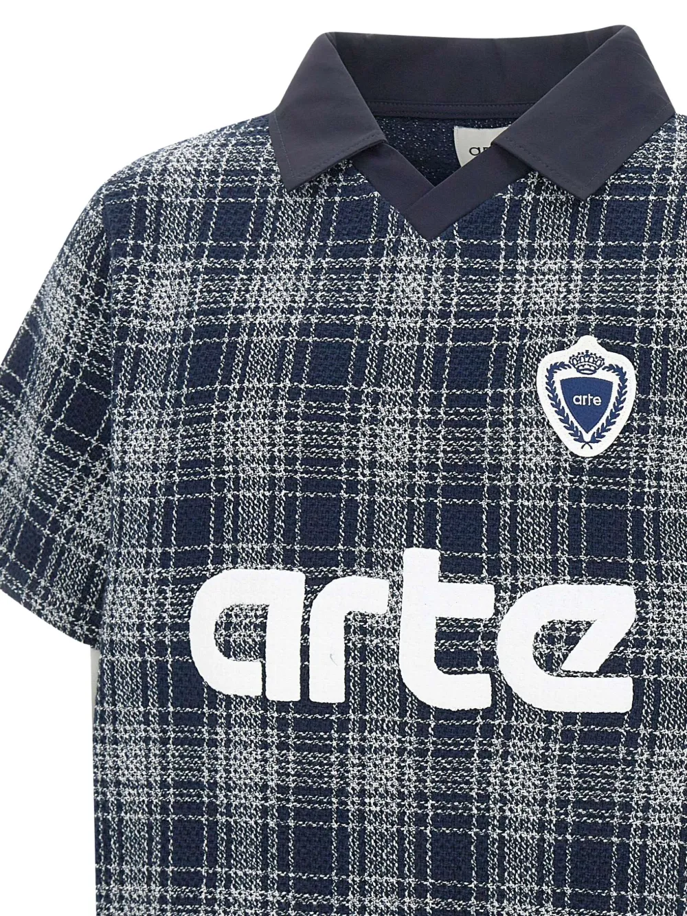 Arte Antwerp T-shirt met vierkante kraag Blauw