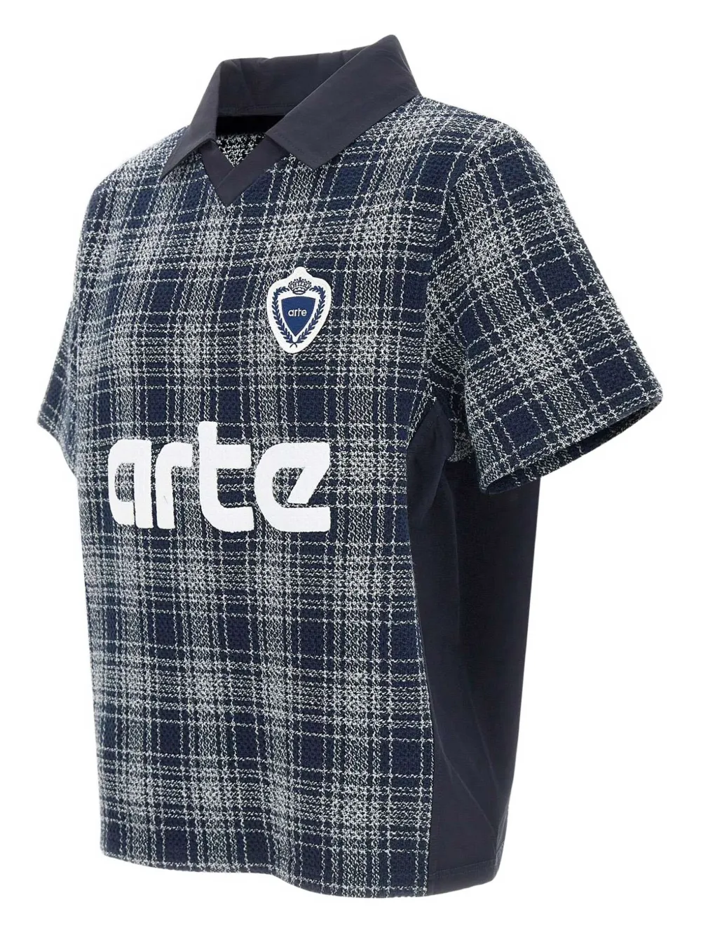 Arte Antwerp T-shirt met vierkante kraag Blauw
