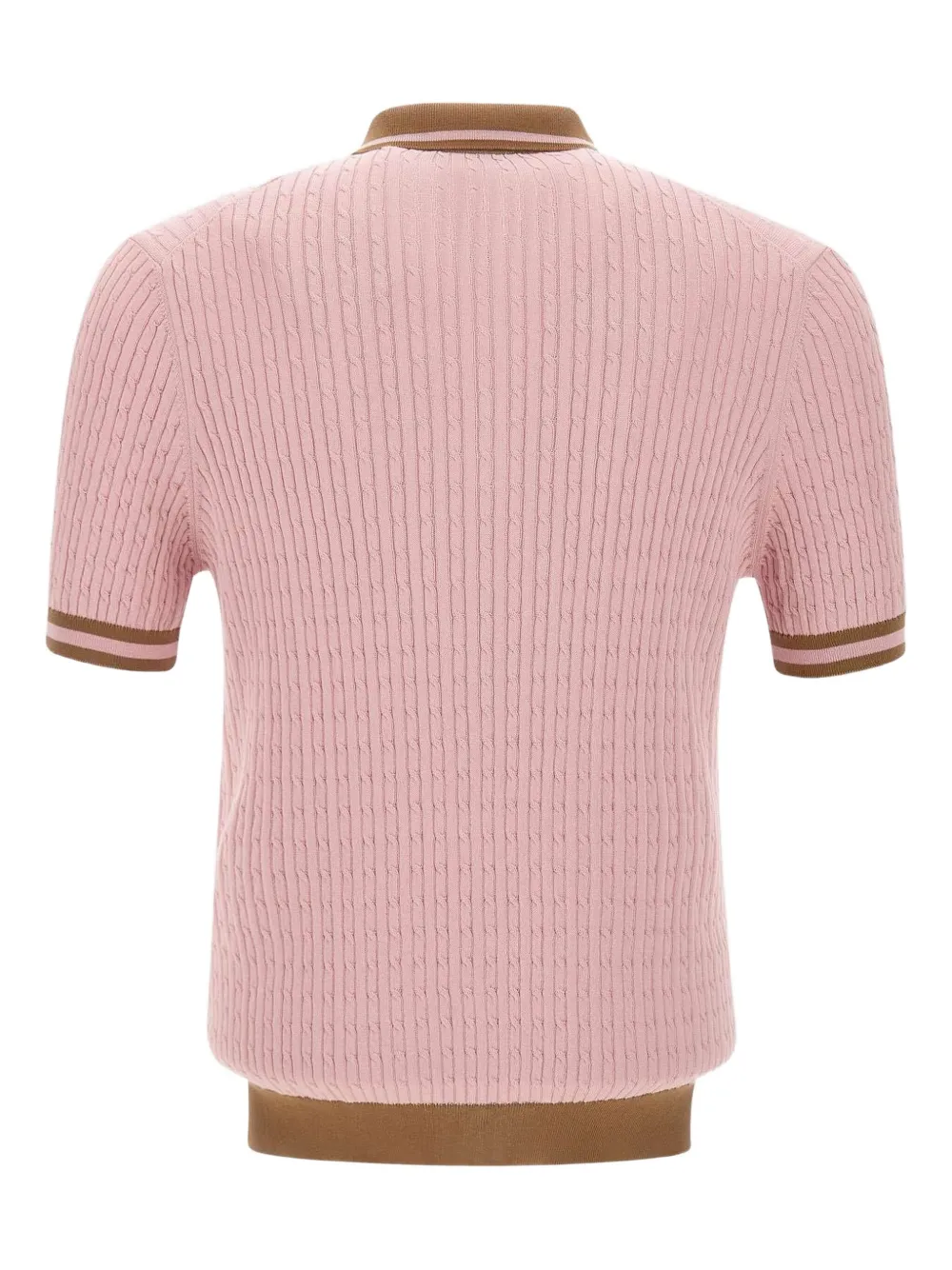 Gran Sasso cable-knit polo shirt - Roze