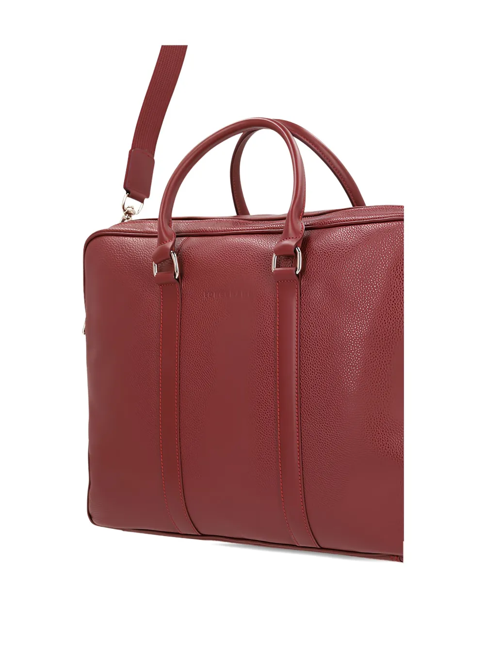 Longchamp Le Foulonne Leather Top-handle Briefcase In Red