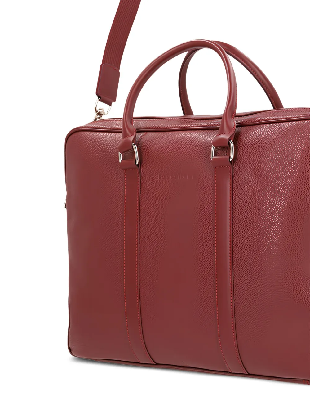 Longchamp Le Foulonne leather top-handle briefcase Rood