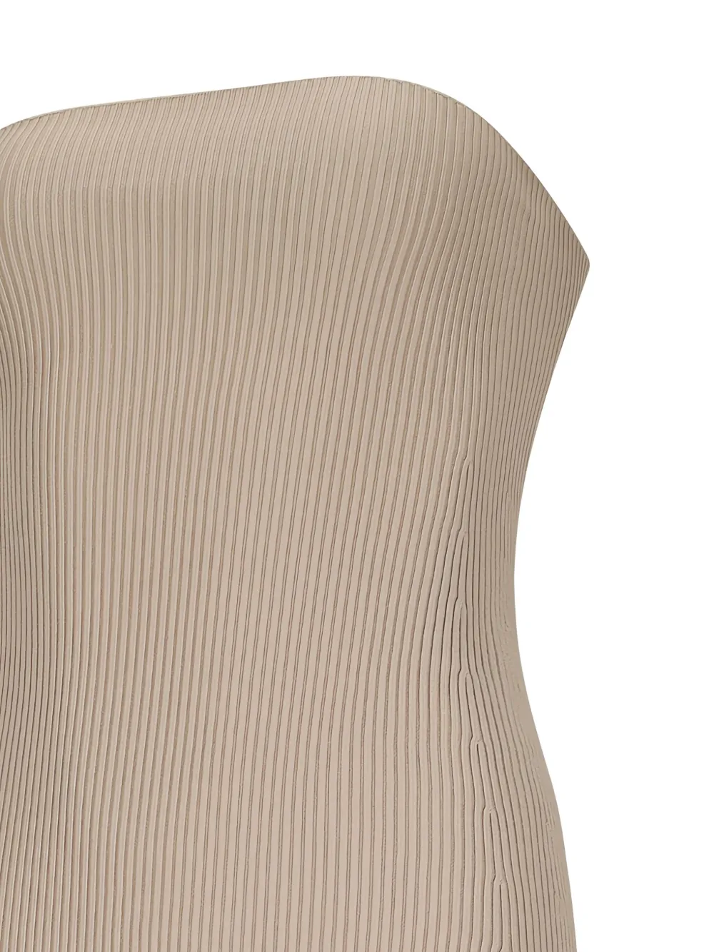 Max Mara ribbed strapless midi dress Beige