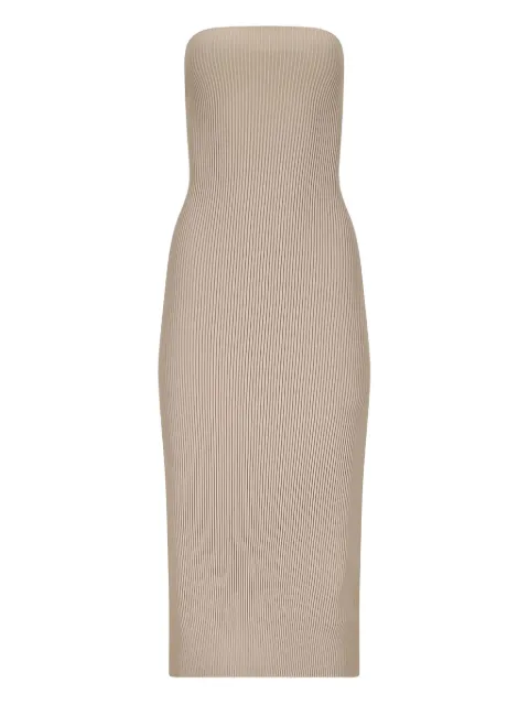 Max Mara ribbed strapless midi dress