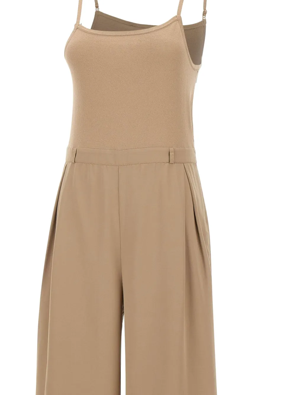 Kangra Cashmere Kangra Toffee Satin Knit Jumpsuit