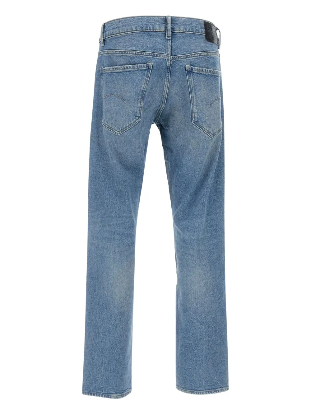 G-Star RAW Straight jeans met logopatch Blauw