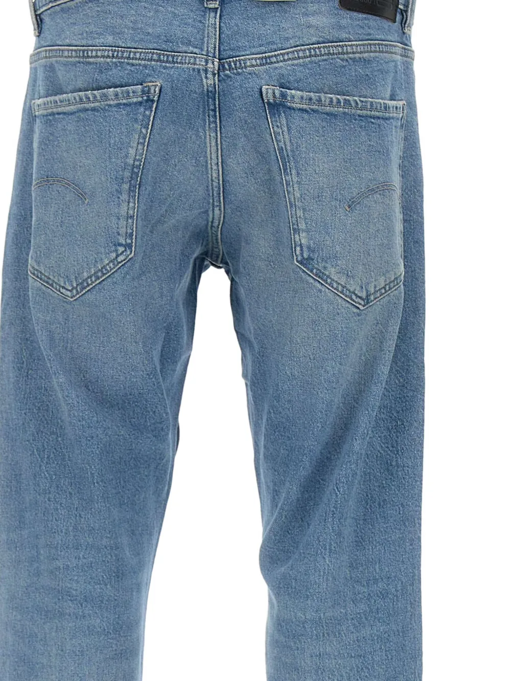 G-Star RAW Straight jeans met logopatch Blauw
