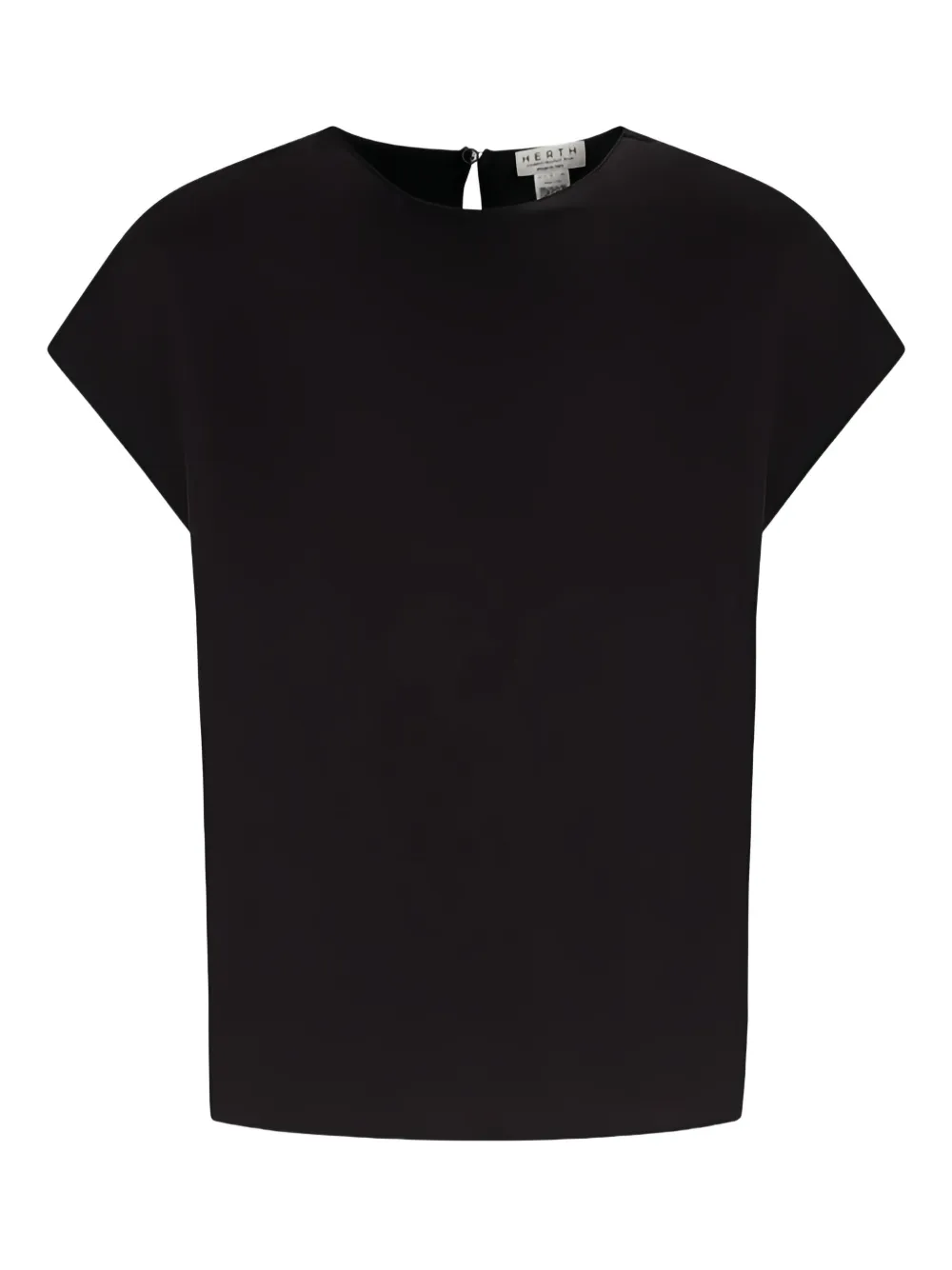 Hearth keyhole-neckline organic-silk top | Black | Image 1