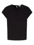 Hearth keyhole-neckline organic-silk top - Black