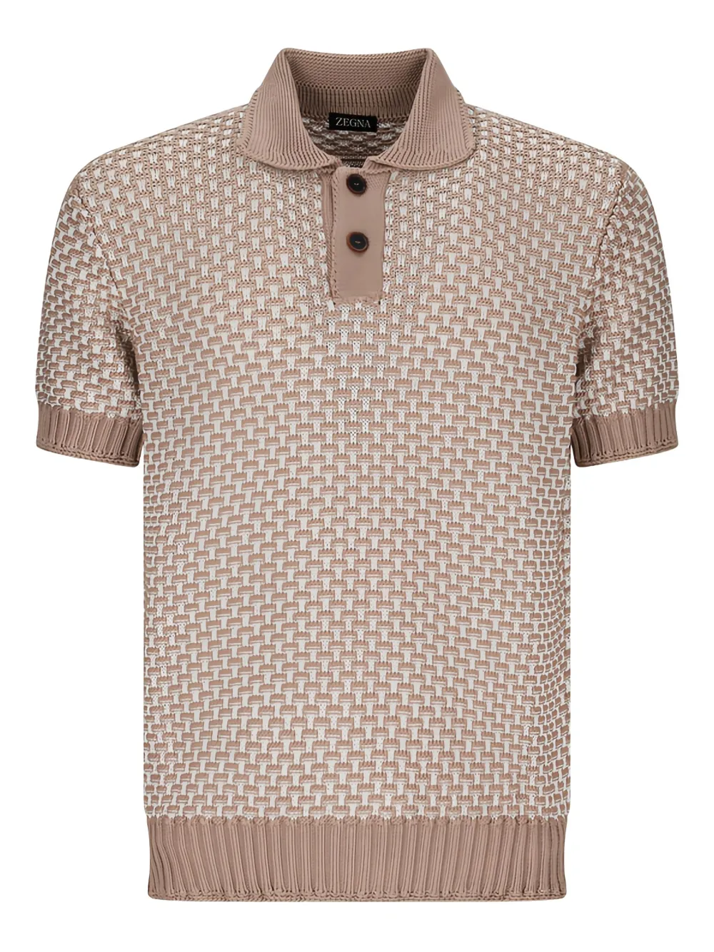 textured-knit polo shirt