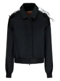 La Semaine feather-trimmed bomber jacket - Black