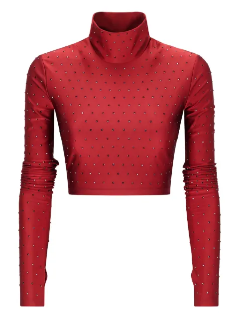 THE ANDAMANE Orchid crystal-embellished turtleneck top