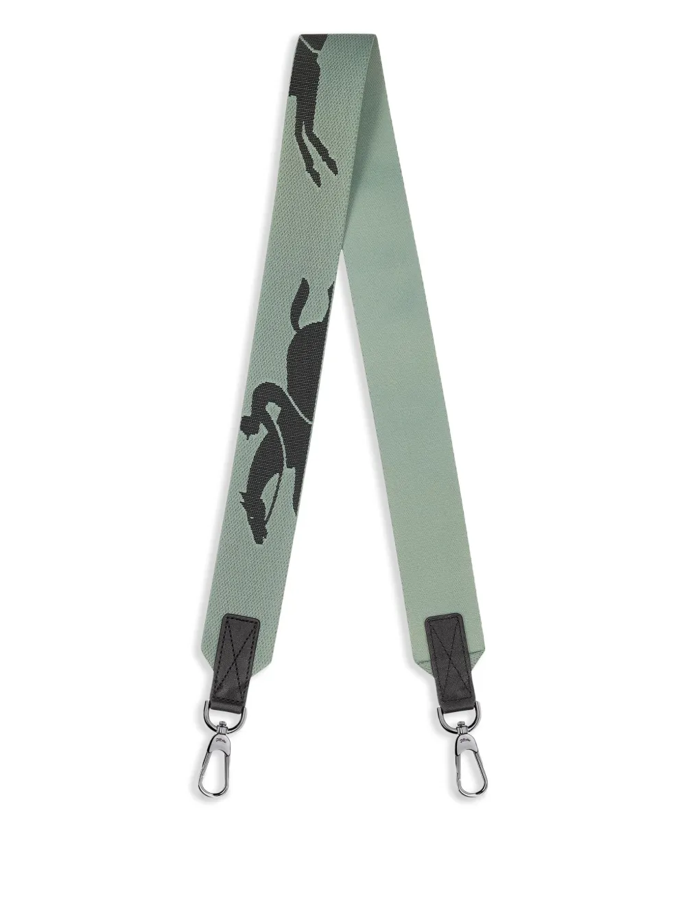 Longchamp logo-jacquard canvas shoulder strap | Green | Image 1