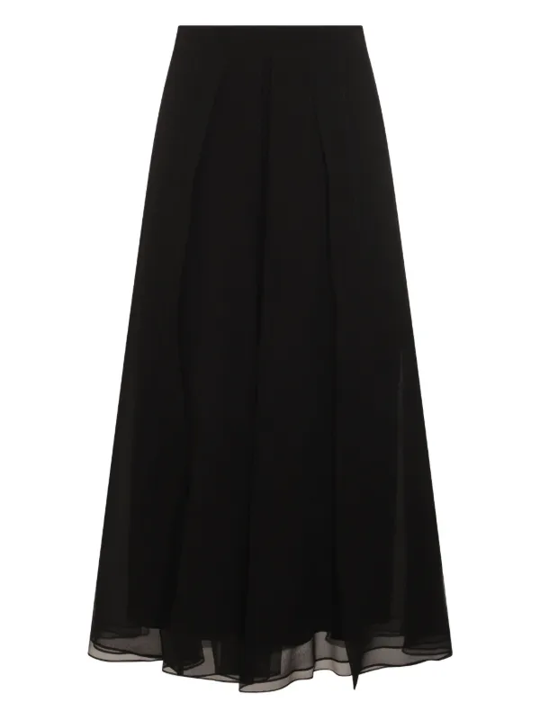 スカート BRUNELLO CUCINELLI BLACK SILK MIDI SKIRT 30269397_59257518_600.jpg