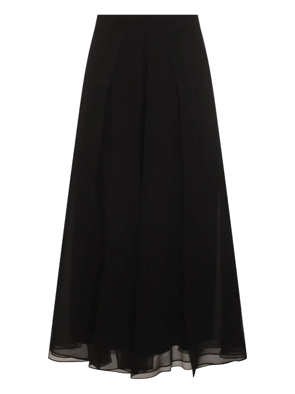 Brunello Cucinelli silk midi skirt - Zwart