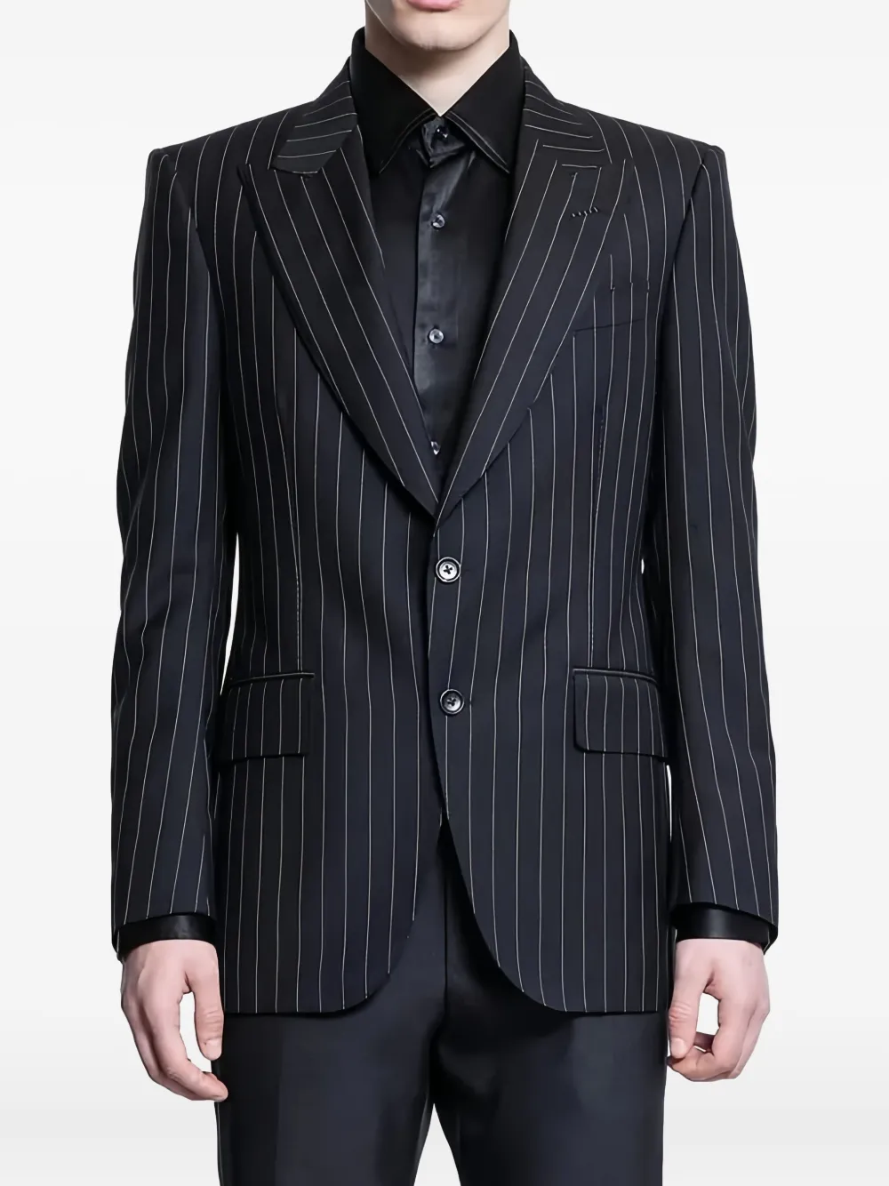 TOM FORD pinstripe single-breasted blazer - ブラック TOM FORD pinstripe single-breasted blazer - ブラック