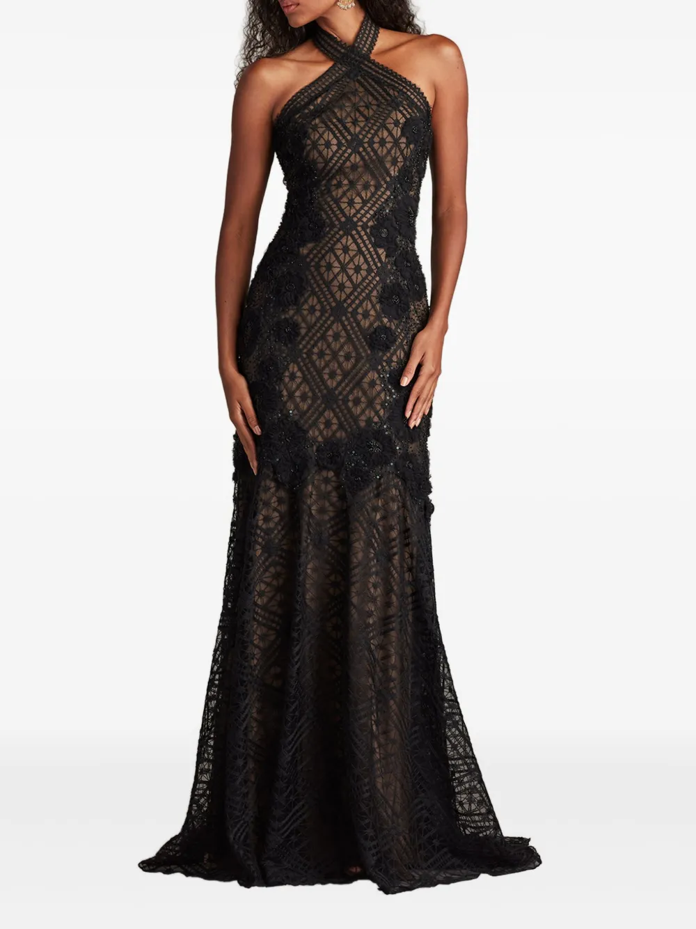 Tadashi Shoji Avondjurk met kralen - Zwart