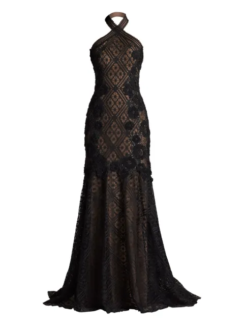 Tadashi Shoji فستان سهرة بدانتيل وخرز