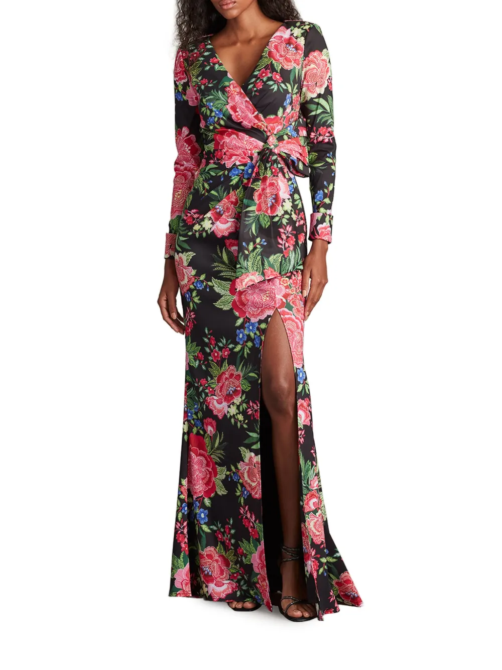 Tadashi Shoji Wikkeljurk met bloemenprint - Zwart
