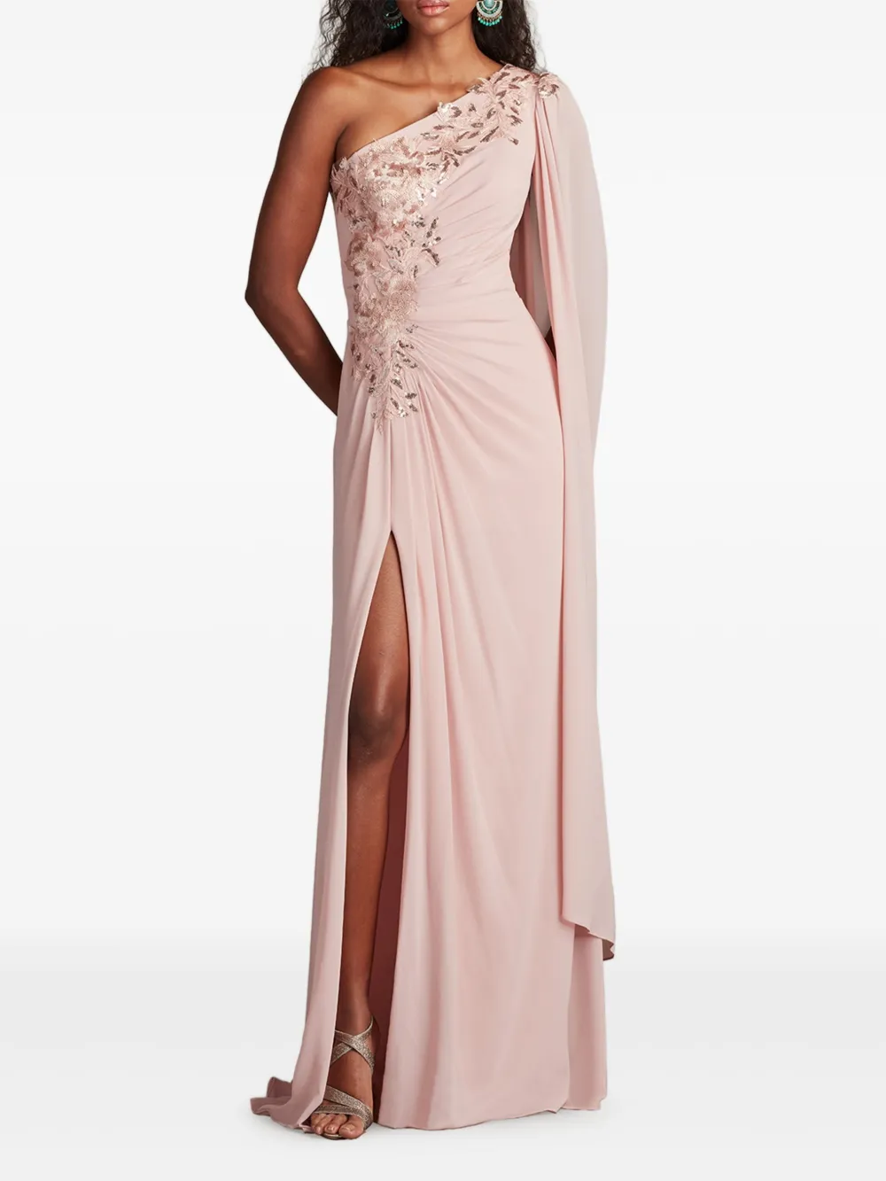 Tadashi Shoji Asymmetrische gedrapeerde avondjurk - Roze