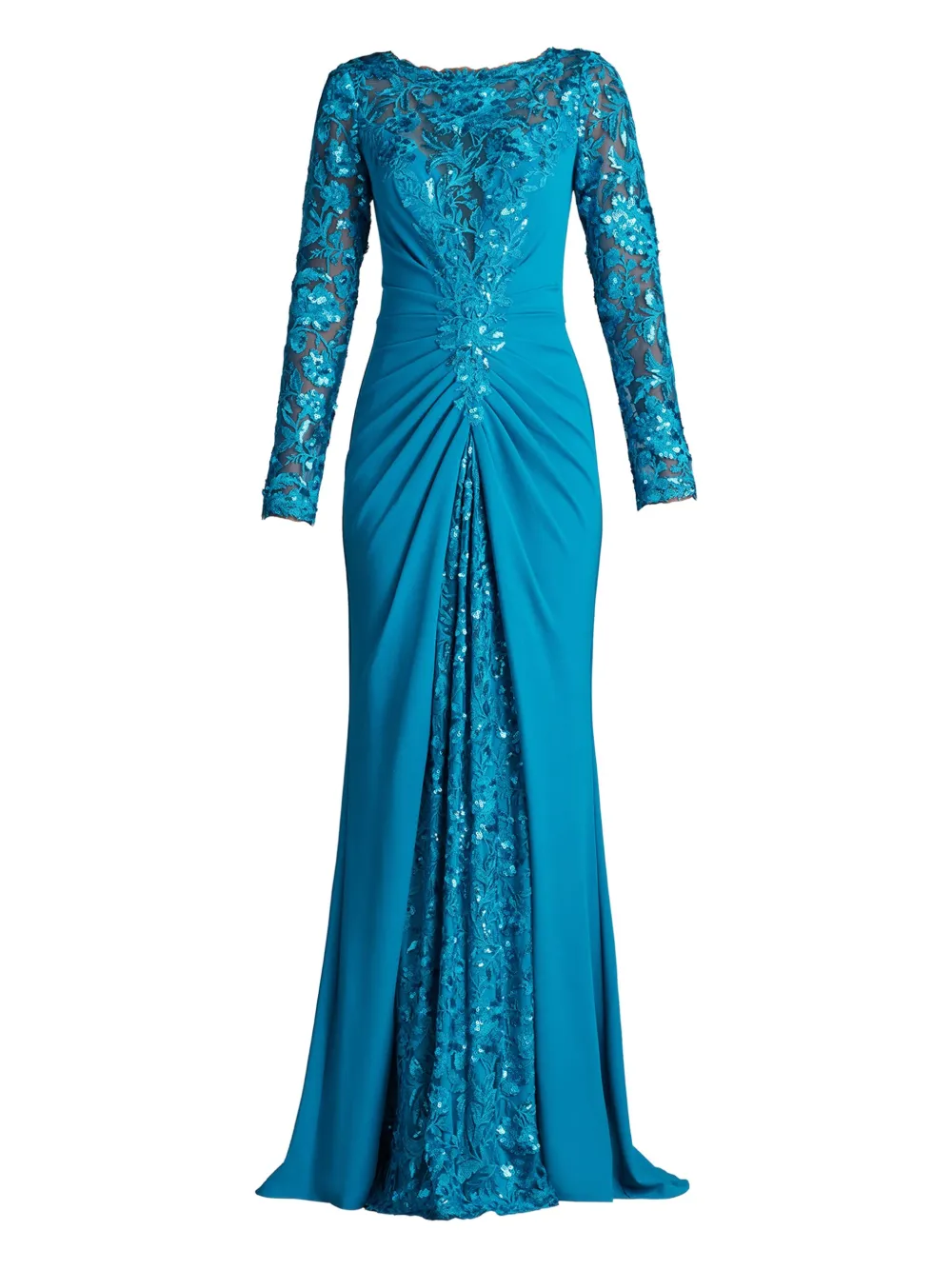 Tadashi Shoji robe longue à fleurs brodées de sequins | bleu | Image 1