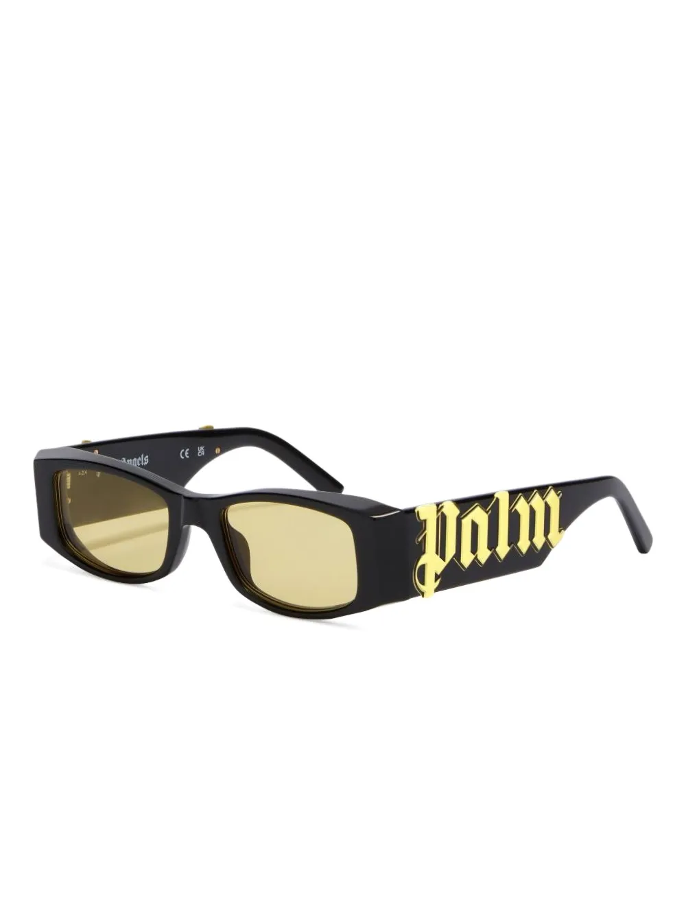 Palm Angels Eyewear rectangle logo sunglasses - Zwart