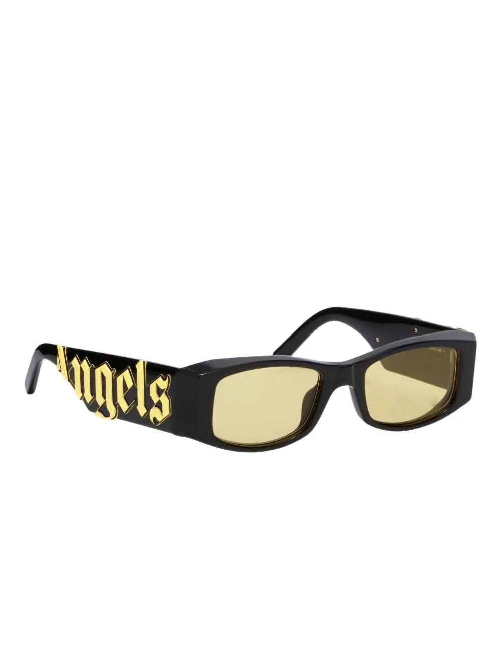Palm Angels Eyewear Zonnebril met rechthoekig montuur en logo Zwart