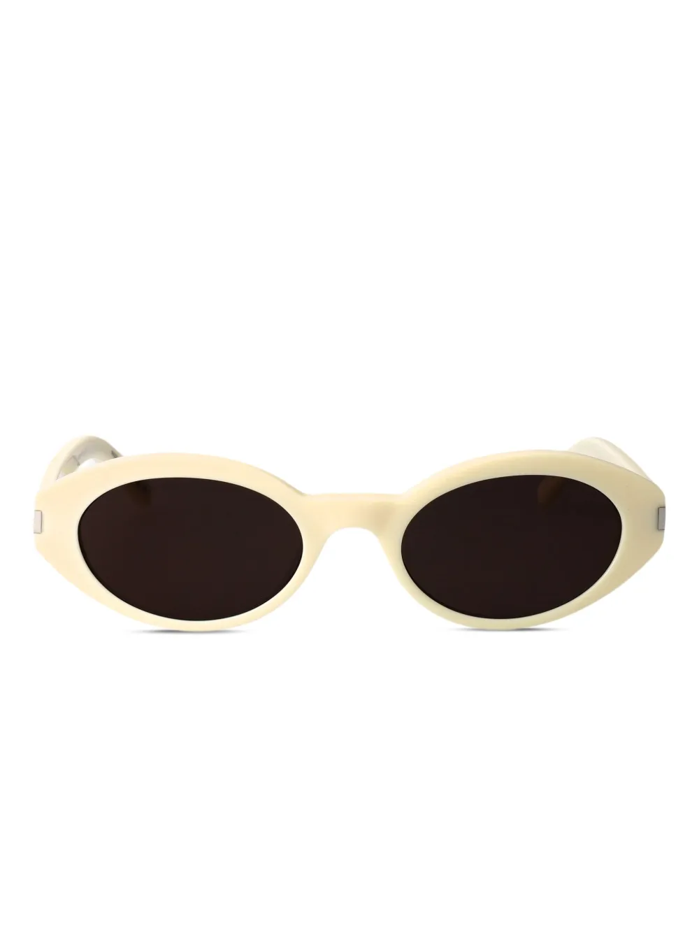 Saint Laurent Eyewear Zonnebril met ovalen montuur Beige
