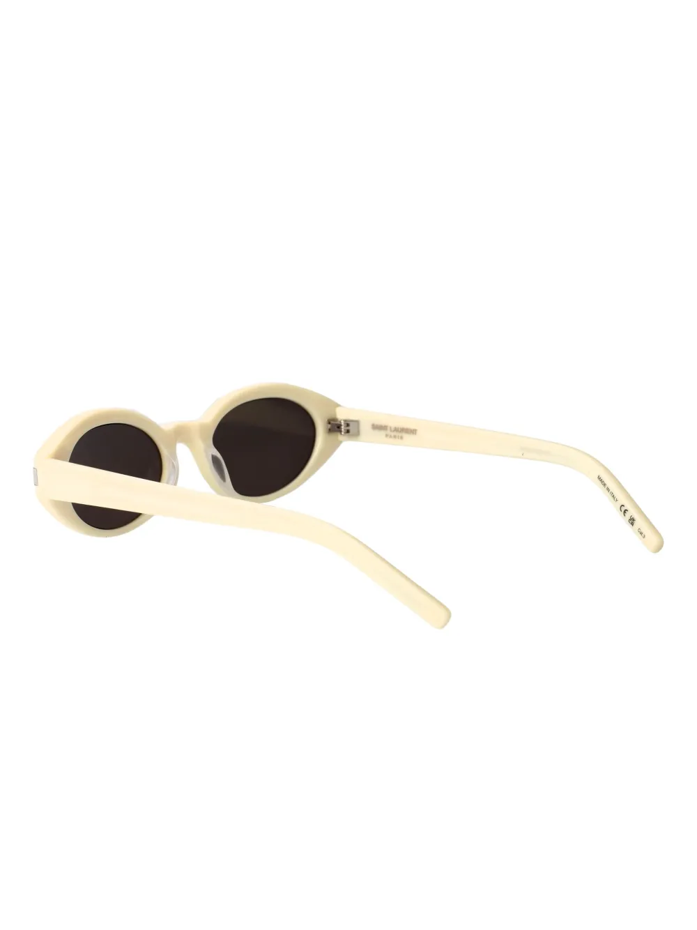Saint Laurent Eyewear Zonnebril met ovalen montuur Beige
