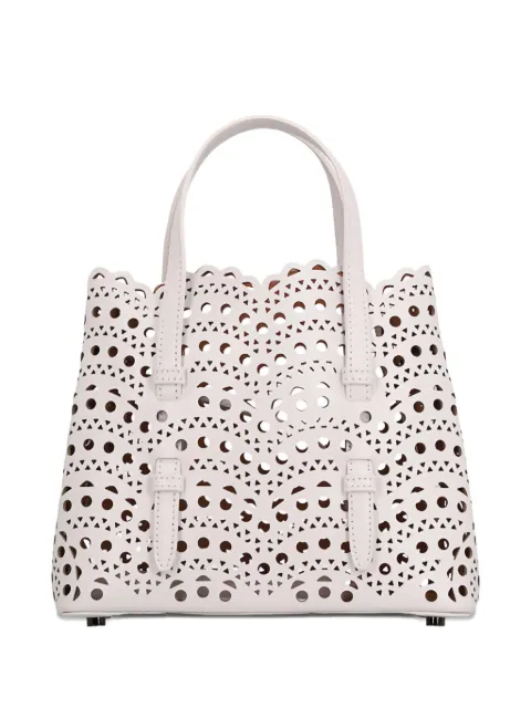 Alaïa Mina laser-cut scalloped-edge tote bag