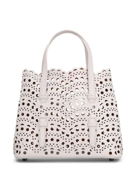 Alaïa Mina laser-cut scalloped-edge tote bag