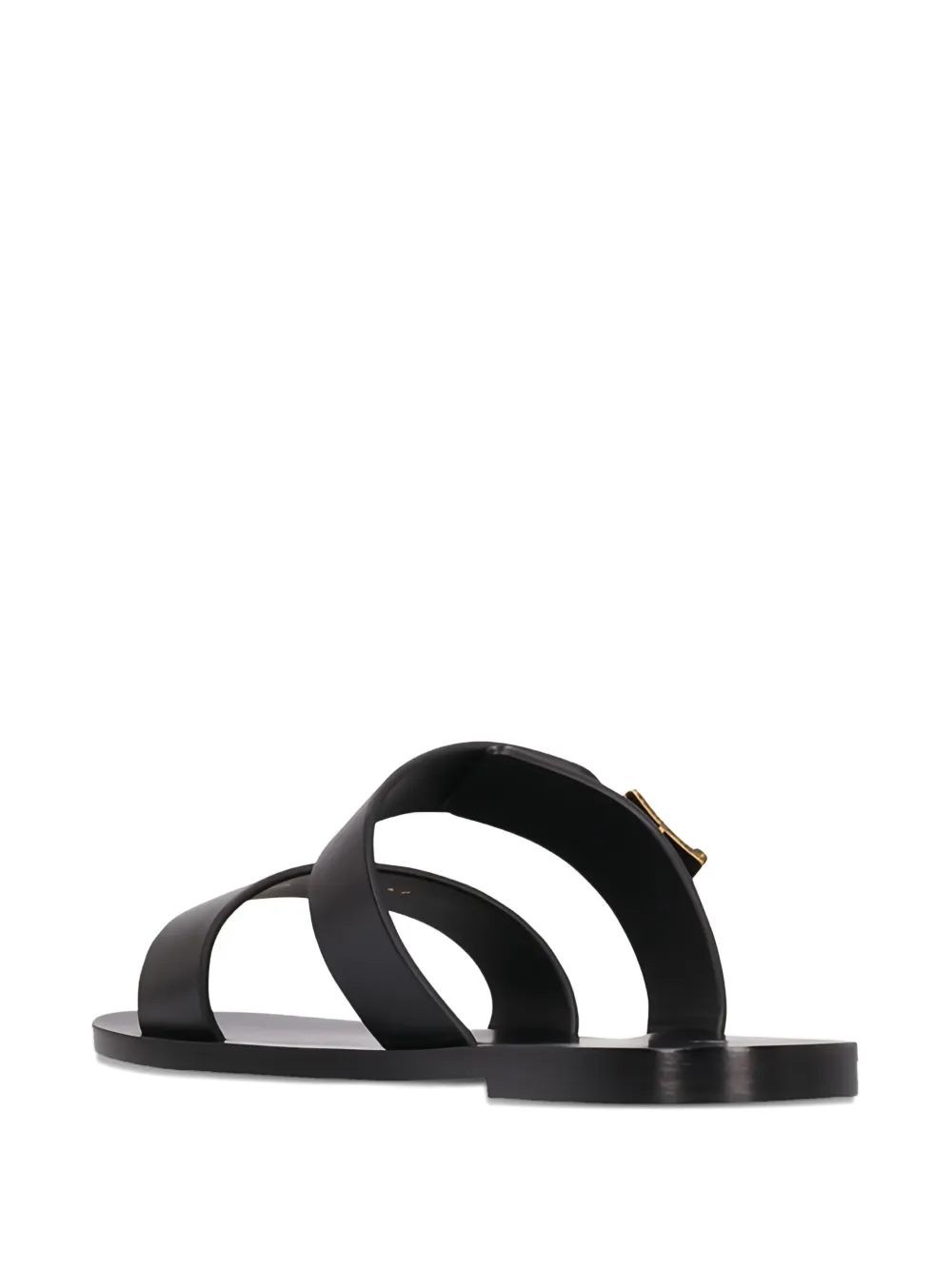 Saint Laurent IOS buckle leather sandals Black
