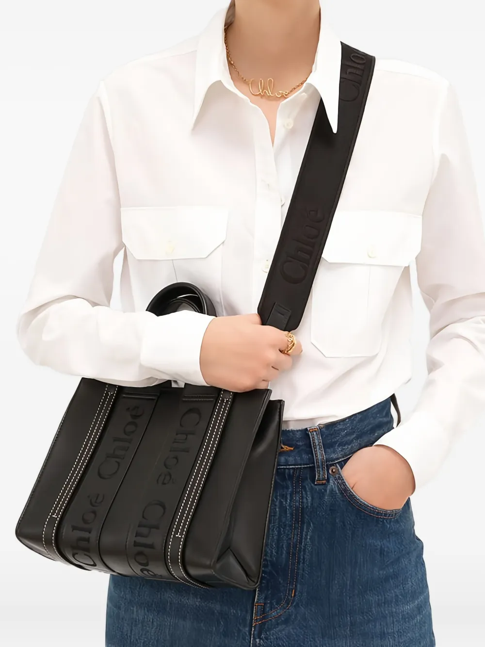 Chloé Verstelbare logoband Zwart