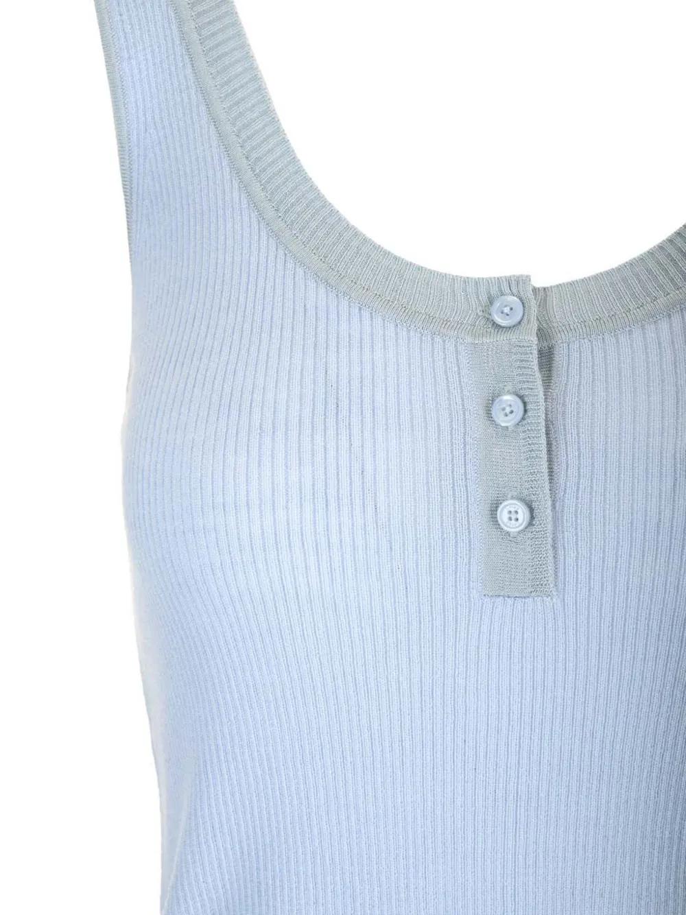 Chloé ribbed button-fastening top Blauw