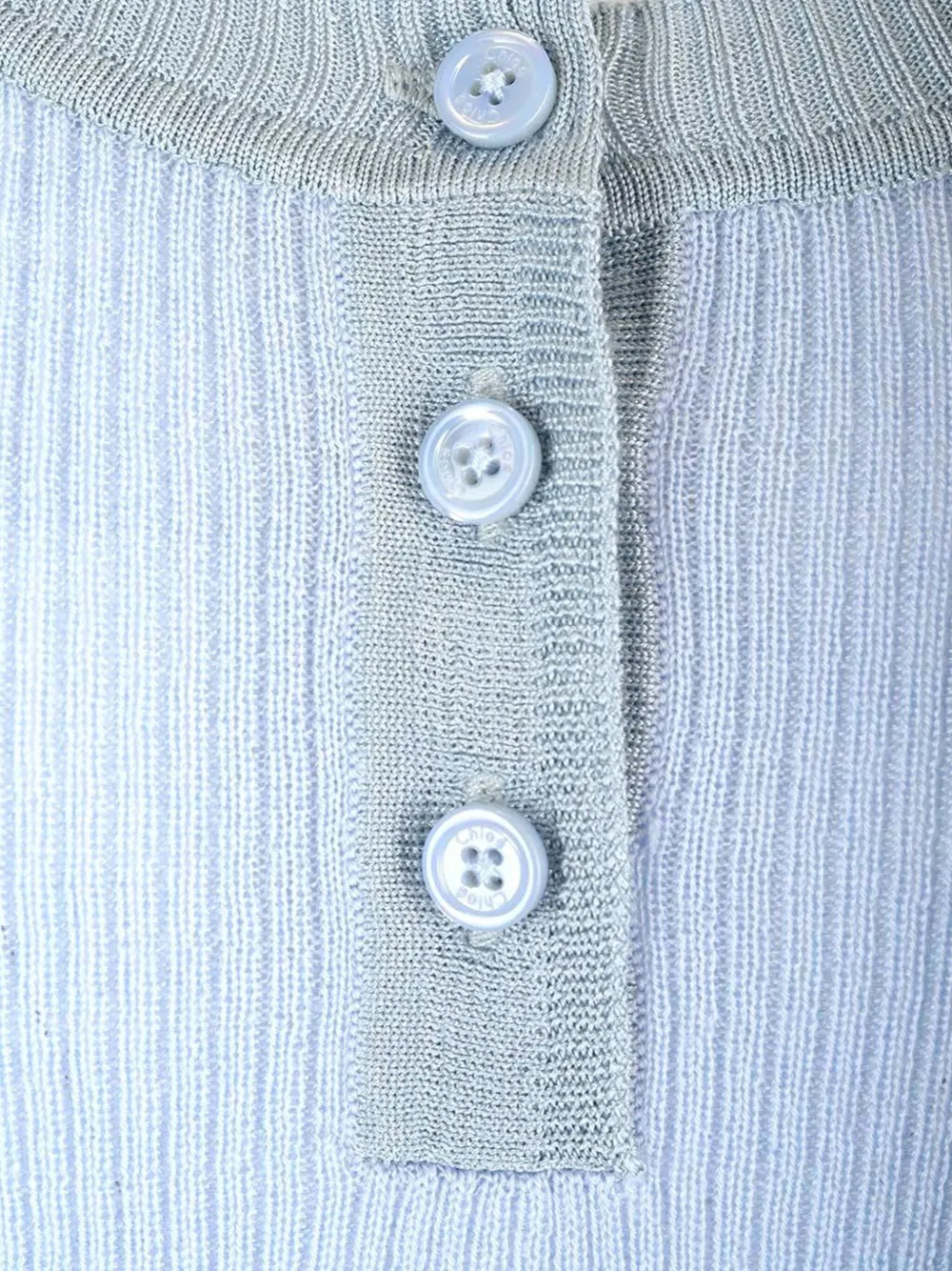 Chloé ribbed button-fastening top Blauw