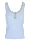 Chloé ribbed button-fastening top - Blue