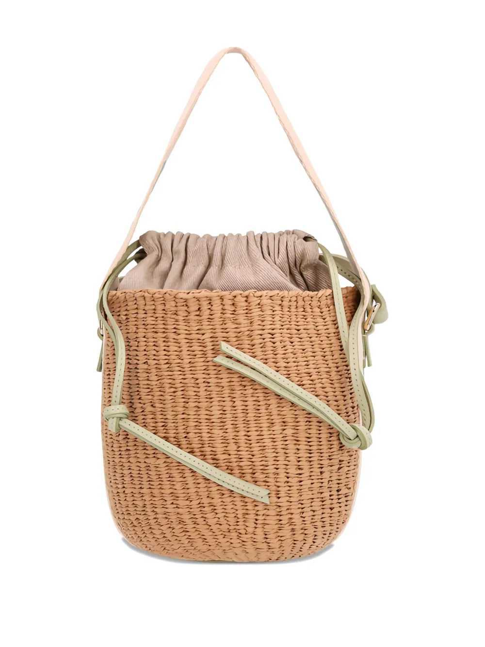 Chloé small Woodywoven bucket bag Beige