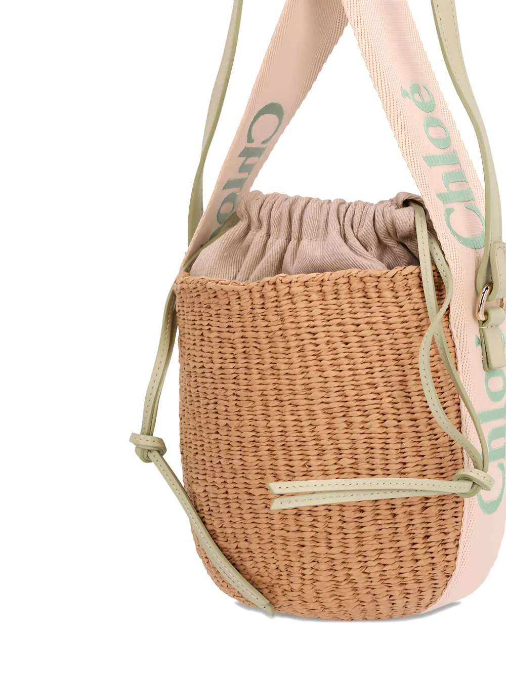 Chloé small Woodywoven bucket bag Beige