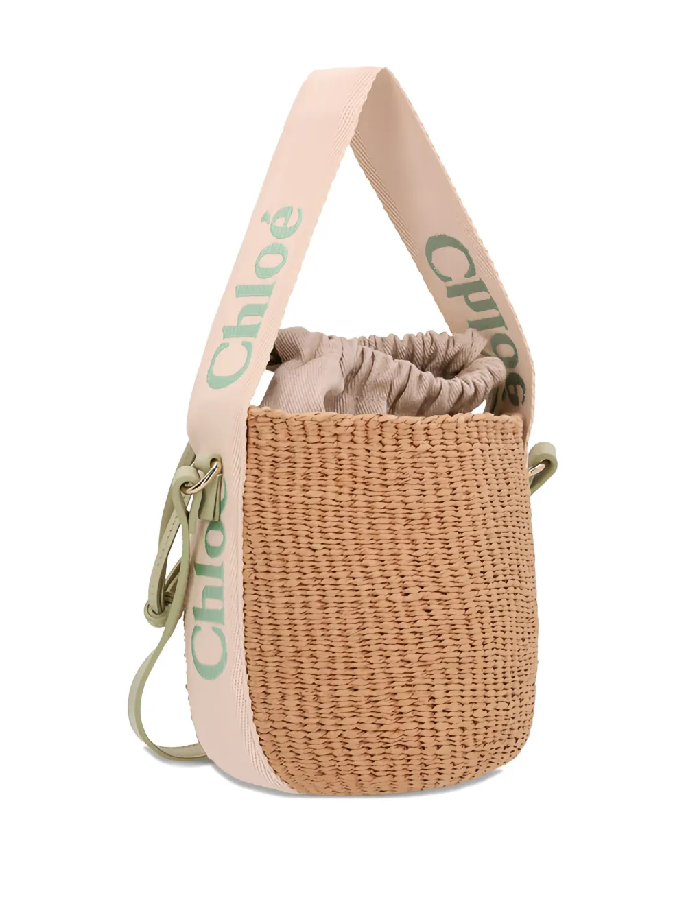 Chloé small Woodywoven bucket bag Beige
