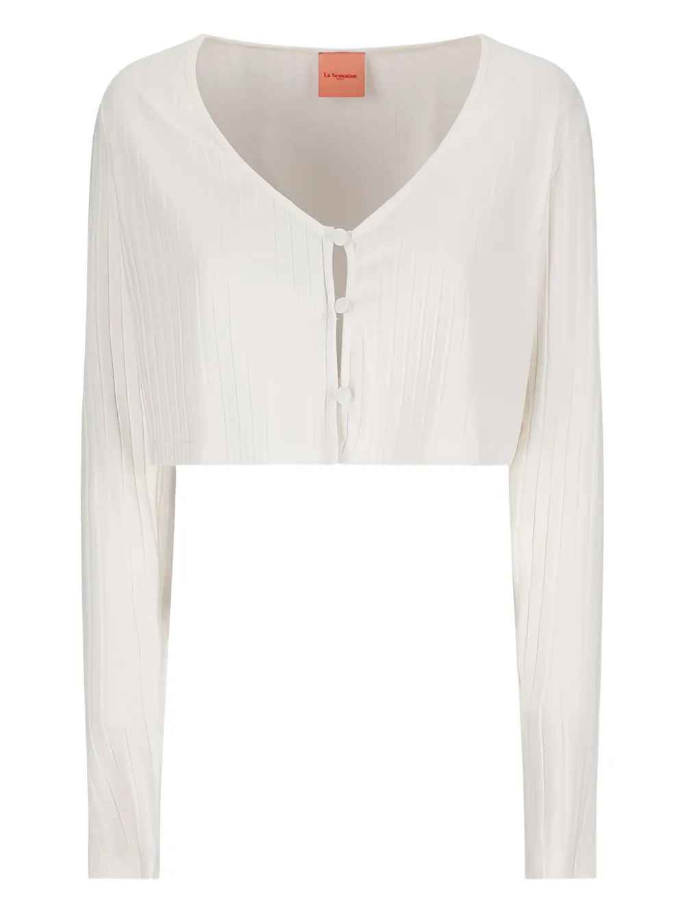 ribbed button-fastening top